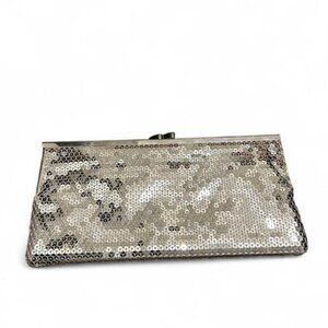 Aldo Women's Y2K 00s Silver Sequin Clutch Bag Formal Party Cocktail Glam
